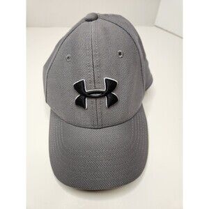 Under Armour Hat‎ Cap Fitted Gray Youth S/M Stretch Logo